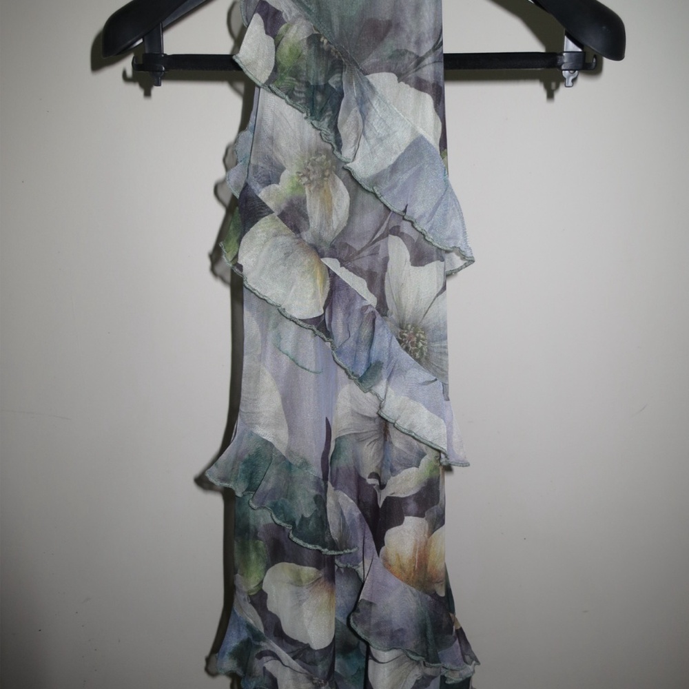 Floral Ruffle Halter Mini Dress - Picture 2 of 4
